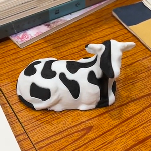 解压奶牛套3D立体打印创意黑牛模型白牛合体搞怪创意桌面组合摆件
