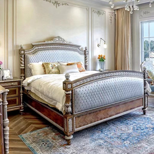 法式温尔莎实木雕刻卧室双人床欧式1.8米主卧福溢床酒店软包婚床