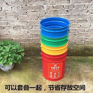 25L特厚铁桶垃圾桶户外家用大容量耐磨庭院铁桶带盖防火防锈环保