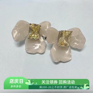 [新品]何家原厂白鸢尾方糖耳环设计优雅气质耳钉耳饰饰品女礼物