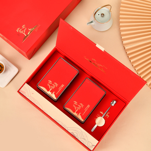茶叶包装盒通用半斤装红色空盒子高档红茶绿茶通用铁罐空礼盒定制