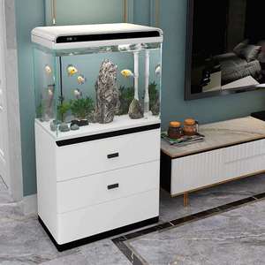 微观生态鱼缸客厅小型一体免换水沙发边鱼缸带柜子落地办公司新款