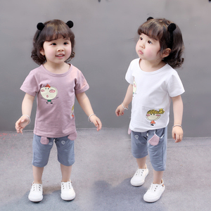 新款儿童装女童夏装套装小孩衣服宝宝夏天一两岁1周岁2到3韩版潮4