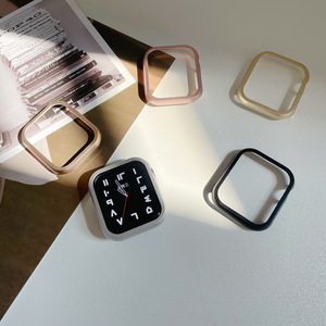 适用苹果手表保护套iwatch ultra铝合金属边框Apple Watch654321代se半包表壳s7/8保护壳新款星光色超薄男女