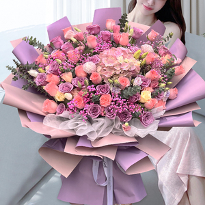 超大巨型绣球花束玫瑰花全国上海北京鲜花速递同城配送女友生日店