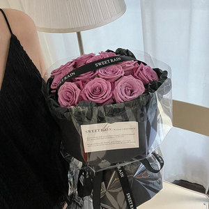 紫色玫瑰海洋之歌花束鲜花速递同城订花上海北京送女友生日配送