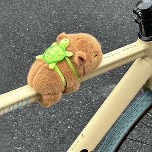 卡皮巴拉自行车装饰摆件单车电动车公路车山地车车载玩偶装饰卡通