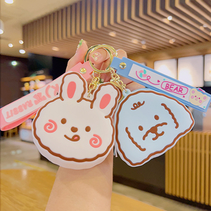 韩版兔子硅胶零钱可爱ins风卡通小熊迷你儿童卡包钱包钥匙扣挂件