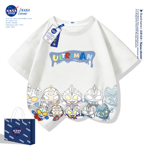 NASA男童短袖t恤夏季2024新款中大儿童夏装纯棉半袖小男孩上衣服