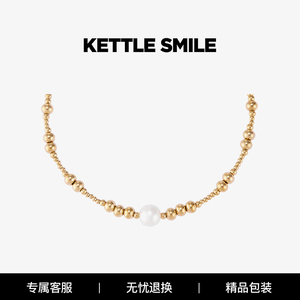 KETTLE SMILE梦想市集浮光大小金珠锁骨链珍珠项链