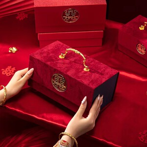 彩礼钱箱订婚礼金盒提亲聘礼箱聘金盒装10万元红包高档结婚用品