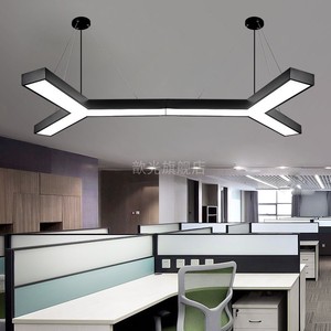 LED商场人字形工程灯具健身房网咖Y型造型灯办公室店铺可拼接吊灯