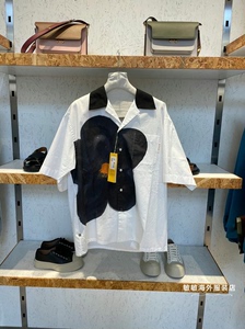MARNI玛尼23夏季新款休闲宽松个性印花男士POLO领短袖衬衫上衣
