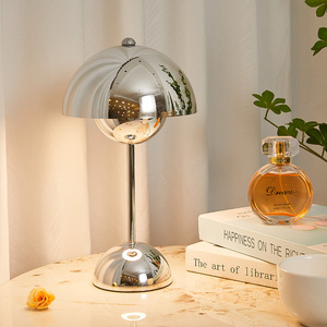 台灯卧室床头灯轻奢高级感创意浪漫小夜灯蘑菇氛围主卧丹麦花苞灯