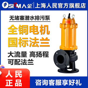 上海人民污水泵工程抽水机380V排污泵潜水泵抽粪泥浆高扬程水泵机