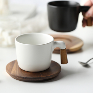 茶咖美器咖啡杯碟小奢华意式咖啡杯 ins带木杯垫精致陶瓷杯子套装