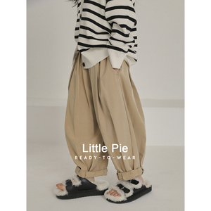 LittlePie 慵懒艺术 A类复古男女童灯笼裤百搭咖色春夏装儿童裤子