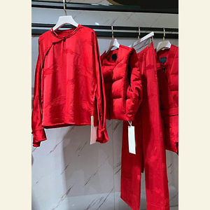 刘诗诗同款新年过年新中式高级感小洋装名媛红色过年两件套装女冬