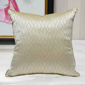 米色菱格几何图案靠枕客厅沙发抱枕套简约现代设计师定制酒店靠包