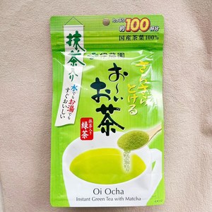 日本ITONE伊藤园抹茶绿茶粉天然速溶茶粉80g无糖可冷泡约100杯份