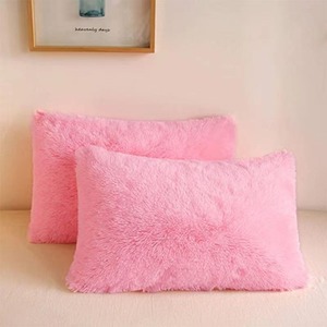 长毛绒珊瑚绒枕套家用可爱床头毛毛靠垫公主少女心枕头套沙发靠枕