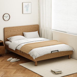 超薄床头实木床单人床省空间1.35米客卧单独床头1米2小户型齐边床