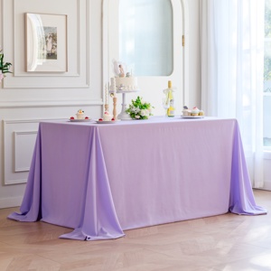 ins紫色甜品台桌布纯色茶歇摆台布生日布置桌布婚礼布置签到台布