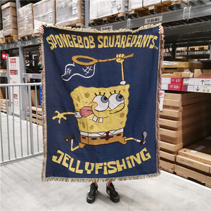 海绵宝宝卡通毛毯沙发毯Spongebob动漫玩具装饰毯挂毯盖毯休闲毯