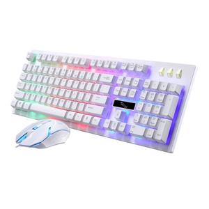 追光豹G20多媒体电脑UB键盘鼠标套装彩虹发光背光有线键盘