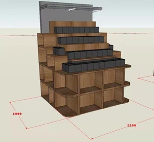 超市情景陈列道具美陈木盒木箱自由组合堆头地堆展示架六边形方桌