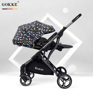 GOKKE 双向婴儿推车高景观可坐可躺轻便折叠宝宝简易小恐龙伞车