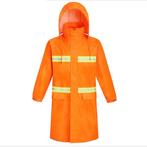 立采雨衣长款连体劳保户外反光雨衣PVC男款防风雨衣橙色尺码L1件