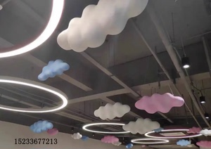 中庭店铺橱窗4S幼儿园泡沫立体真云朵商场白云吊饰挂件装饰道具