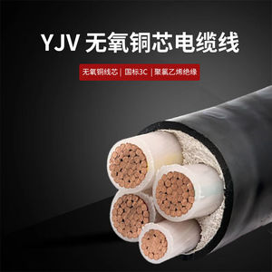 番禺五羊电线电缆YJV3*50+1*25平方4芯全项国标铜芯电力线缆一米