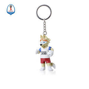 防伪正品WORLD CUP 2018世界杯吉祥物扎比瓦卡3D玩偶钥匙扣站立款