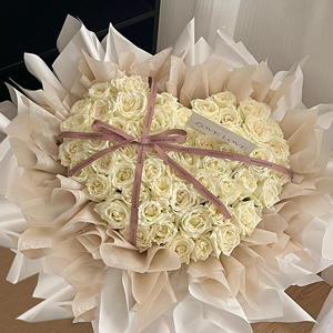 99朵白玫瑰花束鲜花速递同城生日广州北京上海店全国配送女友礼物