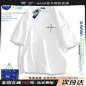 NASA联名~短袖t恤男士夏季宽松情侣纯棉重磅2024新款潮牌品牌衣服