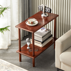 全实木沙发边几小茶几长条小桌子轻奢高级家用客厅小户型茶桌茶台