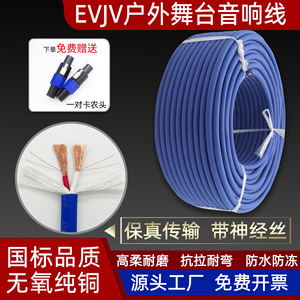 国标EVJV音响线专用线舞台音箱线2芯4芯无氧铜喇叭功放音频连接线