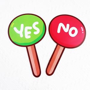 赞成反对手举牌yes no对错手牌评委打分比赛道具互动游戏教具手持
