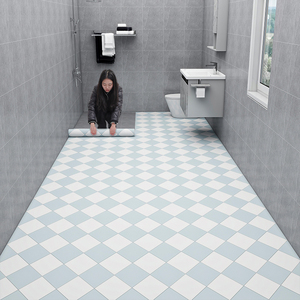 卫生间防水地贴耐磨防滑遮丑自粘厕所洗手间浴室地面翻新地砖贴纸
