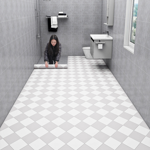 卫生间地板贴防水自粘防滑洗手间加厚耐磨地贴厕所浴室地砖改造