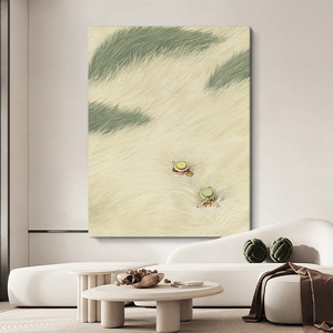 宫崎骏龙猫装饰画卡通动漫客厅手绘油画玄关抽象风景当代艺术挂画