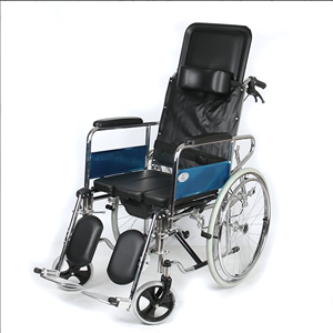 祈康轮椅QK608GC 高靠背带坐便轮椅 可全平躺轮椅 手动轮椅包邮