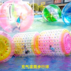 透明充气水上乐园步行雪地滚筒球行走跳舞儿童乐园海洋球水池玩具