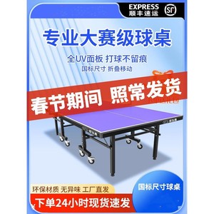 室内乒乓球桌家用折叠标准兵乓球台家庭兵兵桌比赛球桌案子
