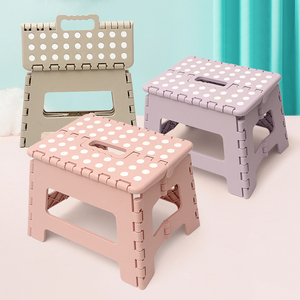 茶花折叠塑料凳子便携式加厚户外小板凳儿童家用浴室椅子卡通折叠