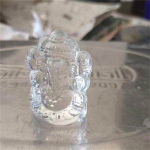印度原产ganesh玻璃透明水晶象头神神像雕刻智慧吉祥成功迷你摆件