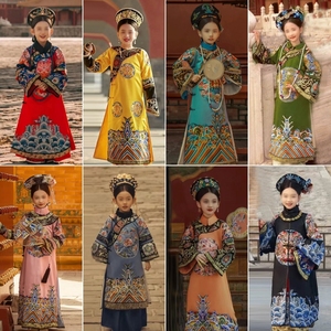 故宫摄影写真清朝古董衣儿童吉服女童宫廷皇后公主小格格演出古装