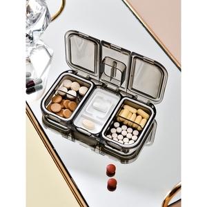 日本进口MUJIE药盒随身便携切药器药片分隔7天大容量药品分装药盒